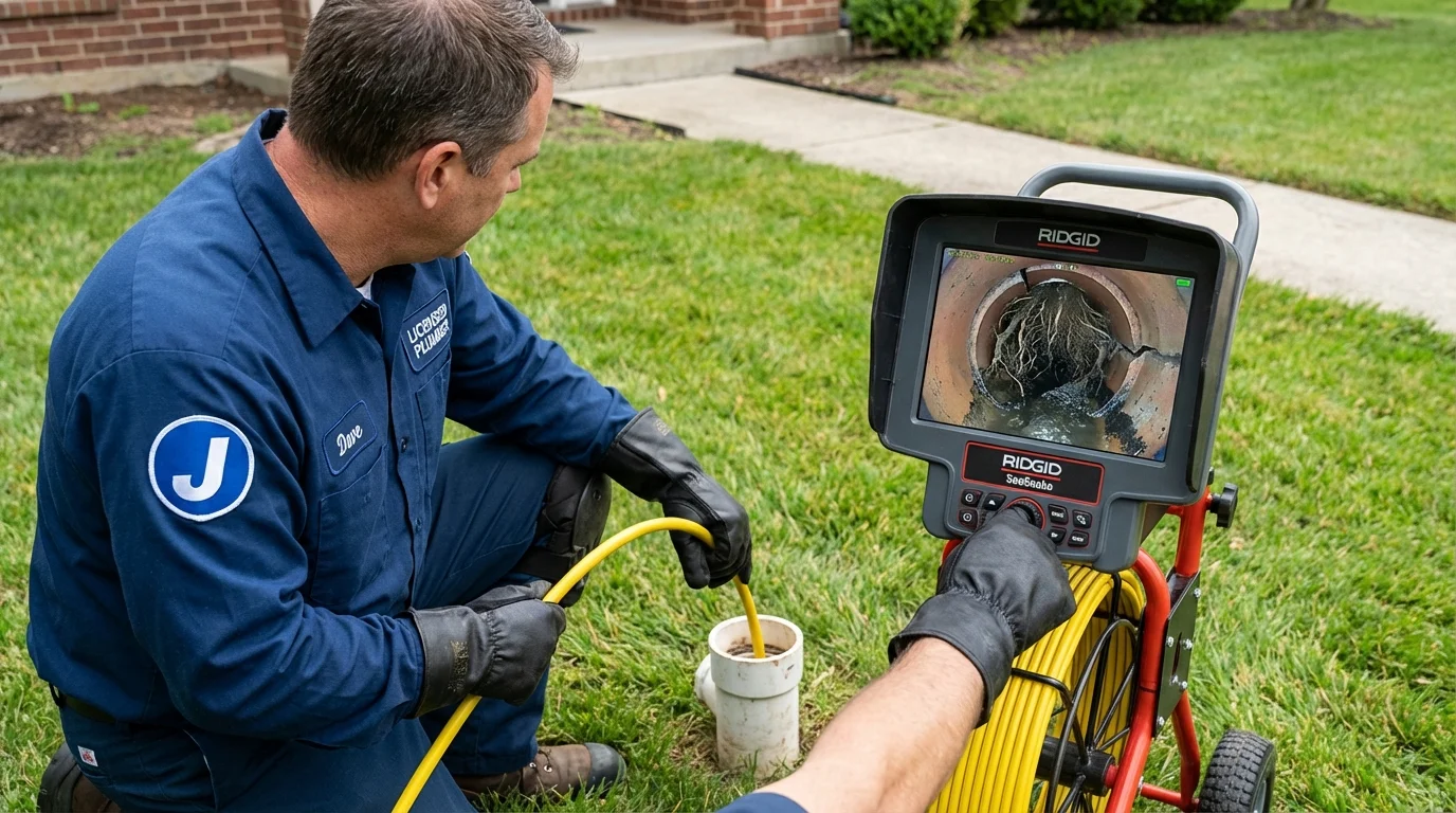 Sewer camera inspection being performed by Johns Plumbing LLC in Arnolds Park