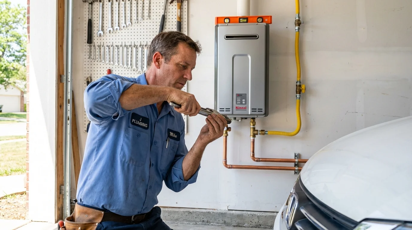 Tankless water heater installation by a Johns Plumbing LLC plumber in Arnolds Park